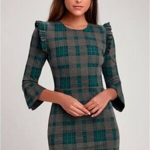 J.O.A. Plaid Fit and Flare  Dress